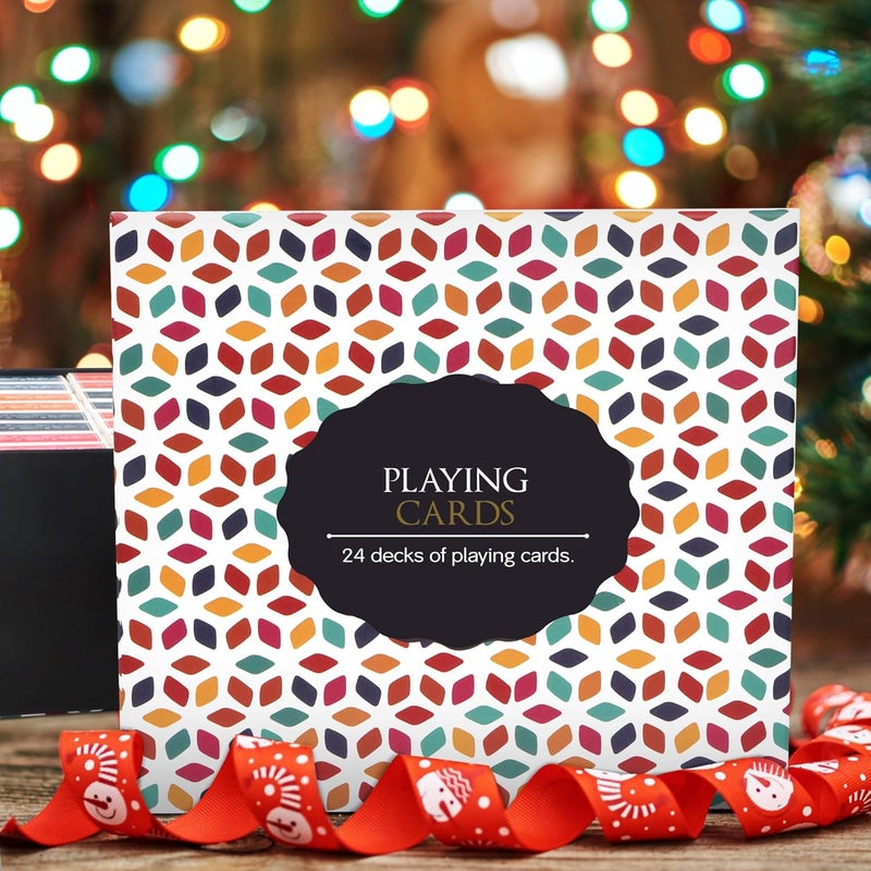 Timenued Playing Cards Bulk,24 Decks of Cards,24 Pack Poker Cards Set,Standard Playing Cards with a Colorful Gift Box,Suitable Various Fun Card Games for Adults and Seniors, Holiday Presents - Image 3